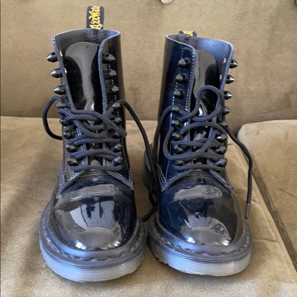 Doc Martens black patent leather w black studs